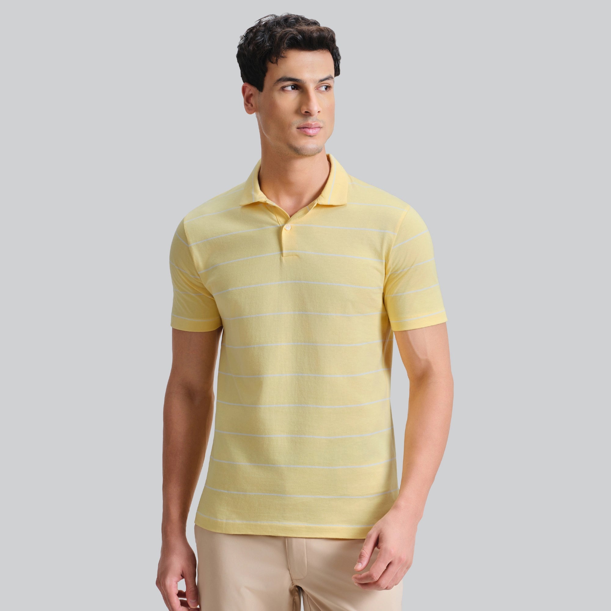 Linea Cotton Polo T-shirt - Butter Yellow
