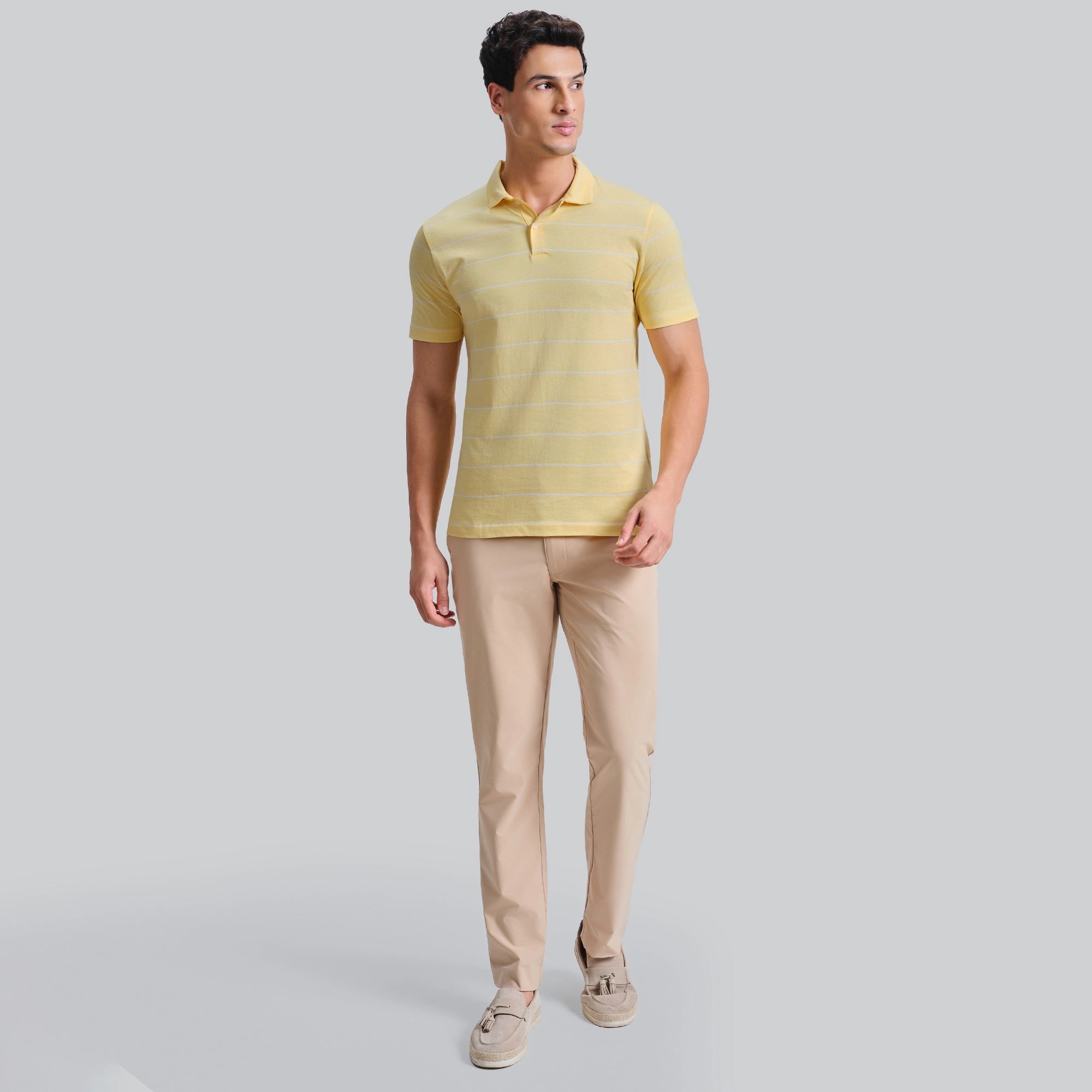 Linea Cotton Polo T-shirt - Butter Yellow