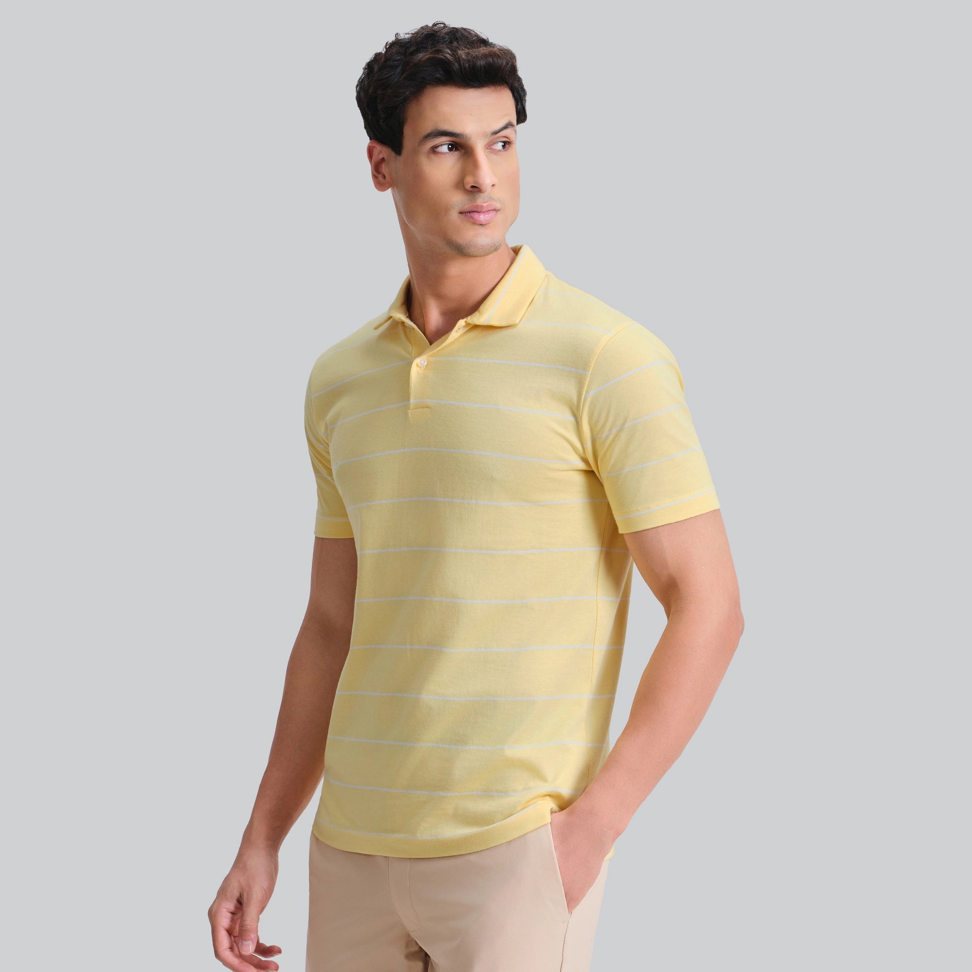 Linea Cotton Polo T-shirt - Butter Yellow