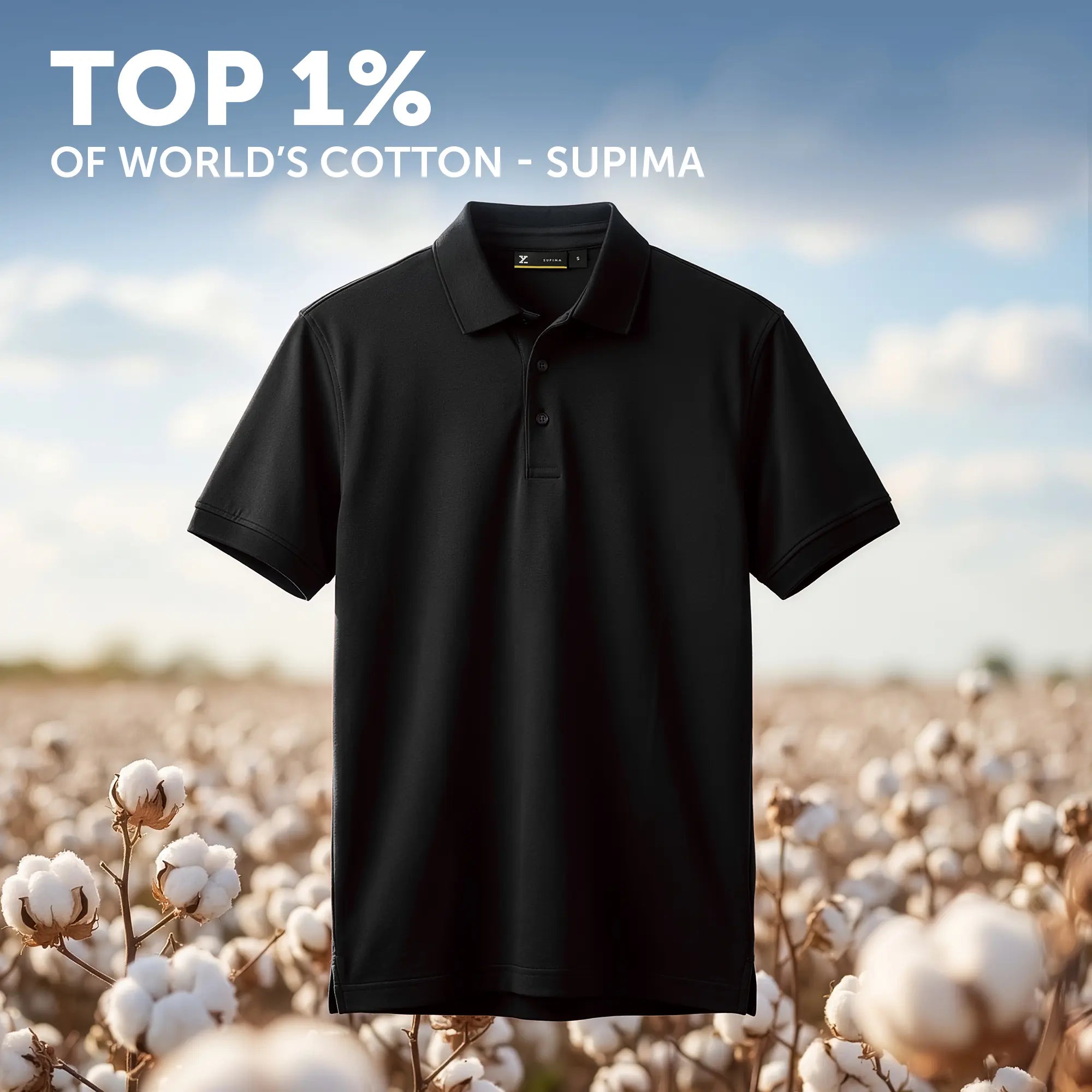 Supima Cotton Slim Fit Polo - Black Knight
