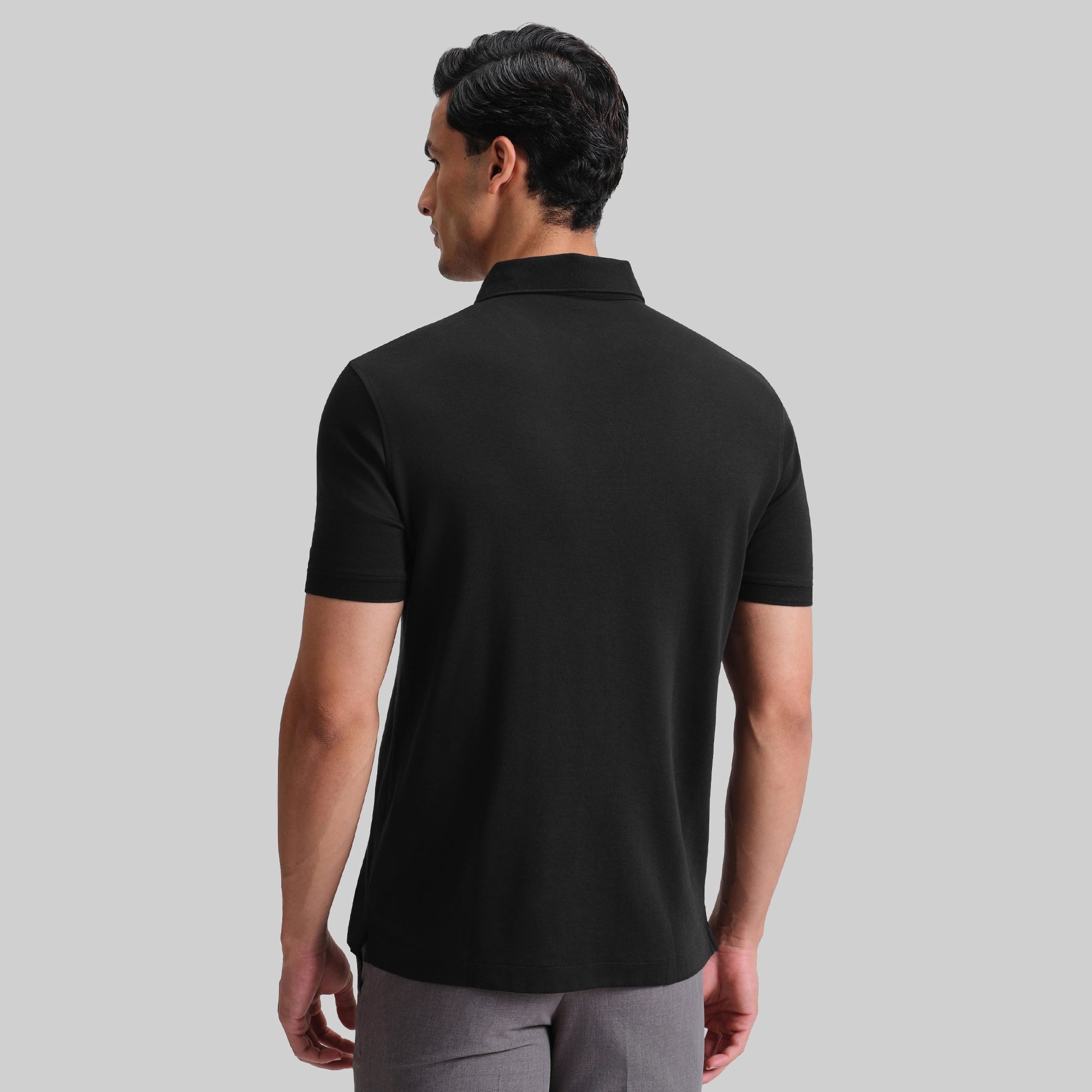 Supima Cotton Slim Fit Polo - Black Knight