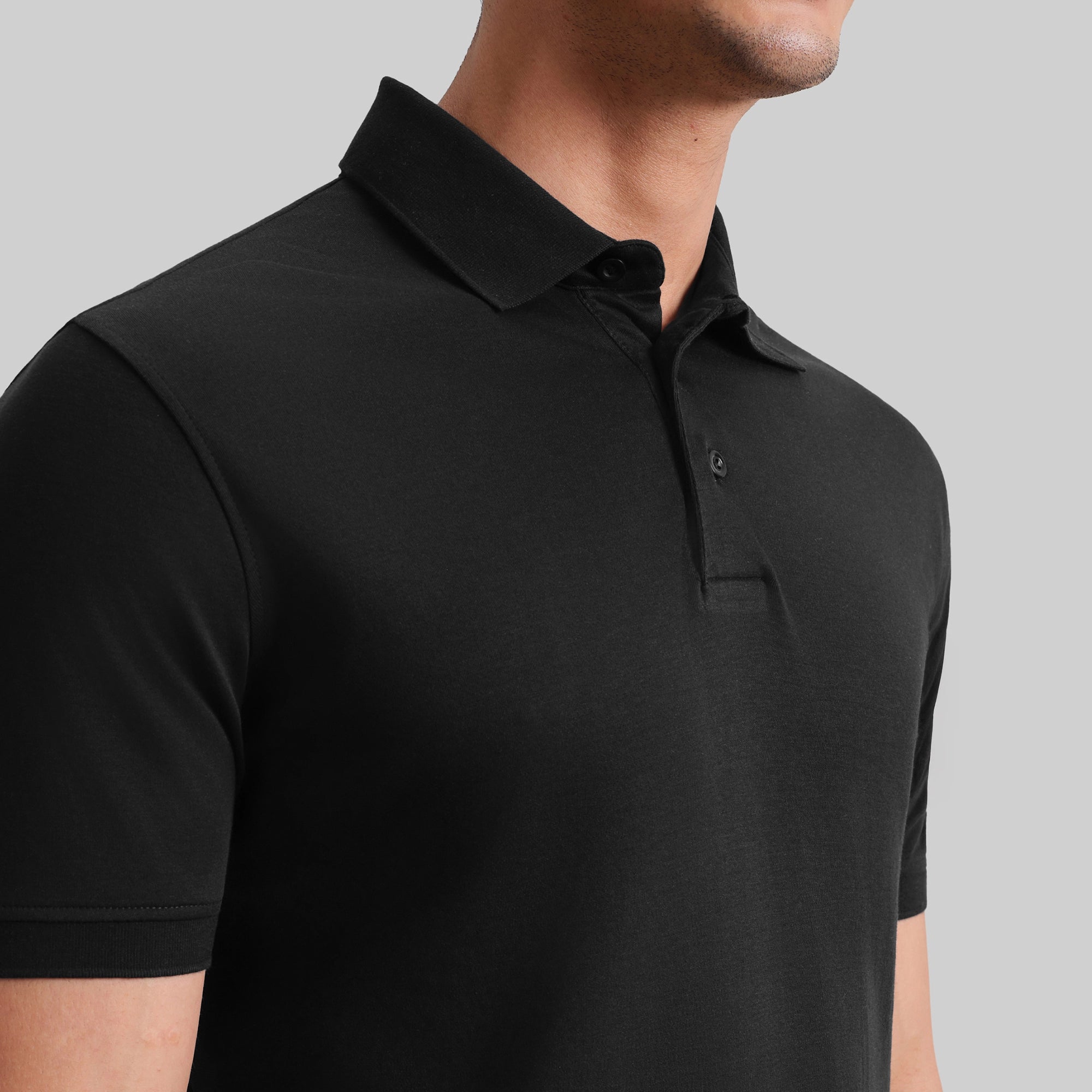 Supima Cotton Slim Fit Polo - Black Knight