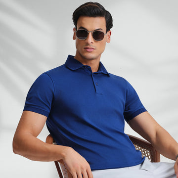Supima Cotton Slim Fit Polo - Midnight Blue