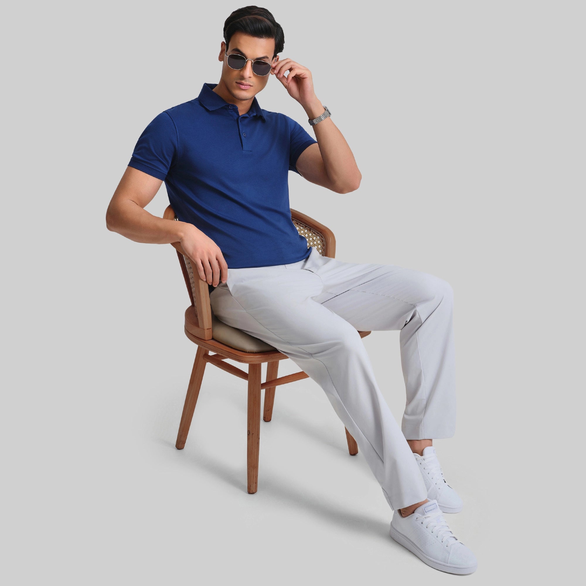 Supima Cotton Slim Fit Polo - Midnight Blue