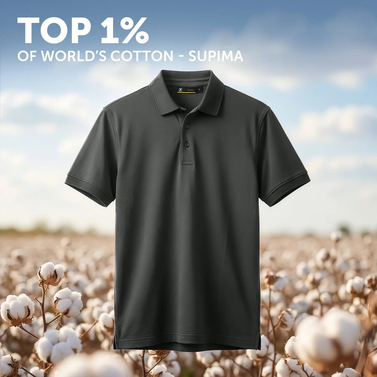 Supima Cotton Slim Fit Polo - Storm Grey