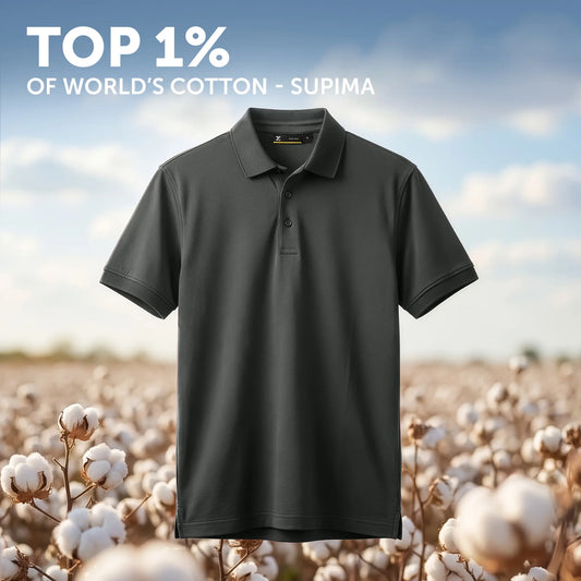 Supima Cotton Slim Fit Polo - Storm Grey