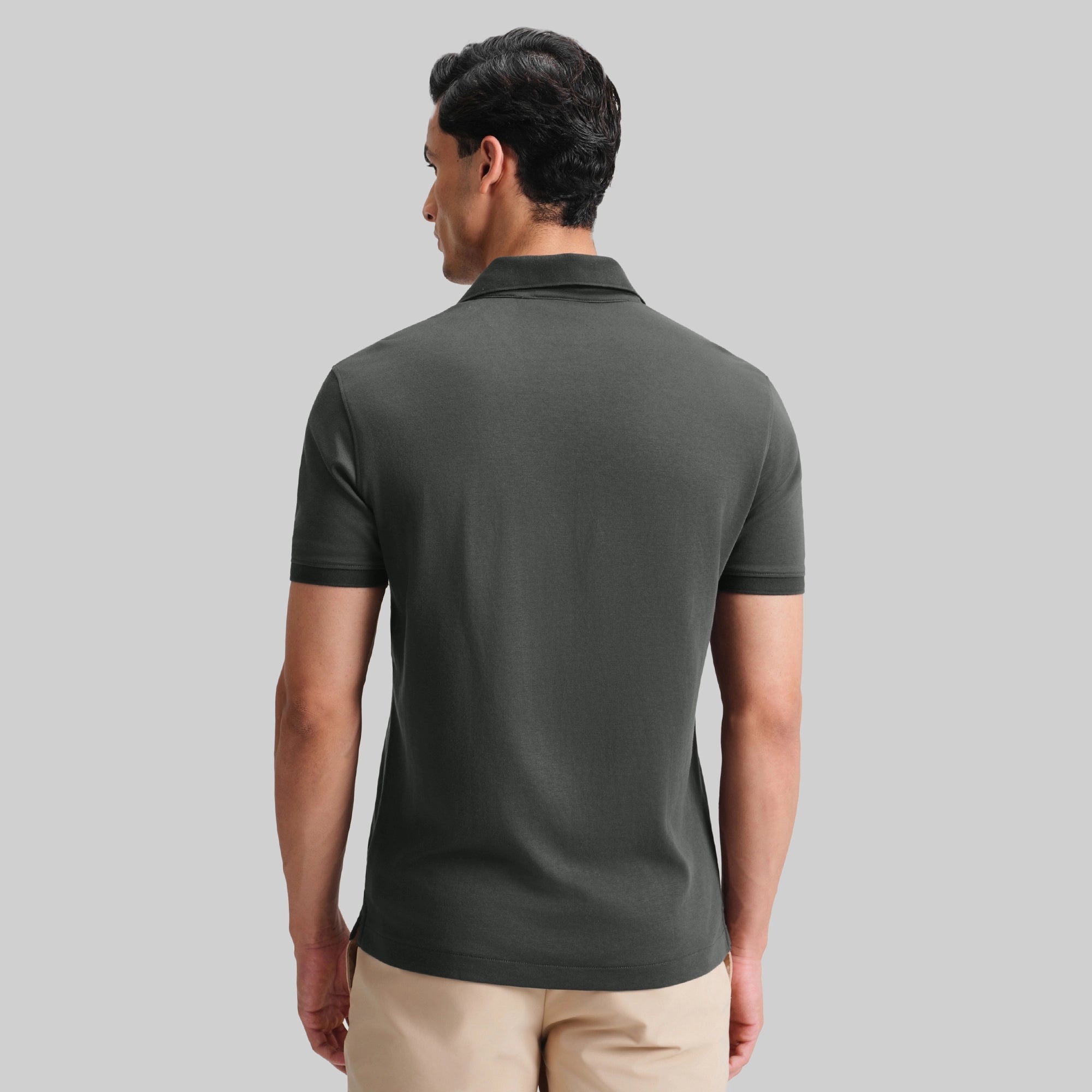 Supima Cotton Slim Fit Polo - Storm Grey