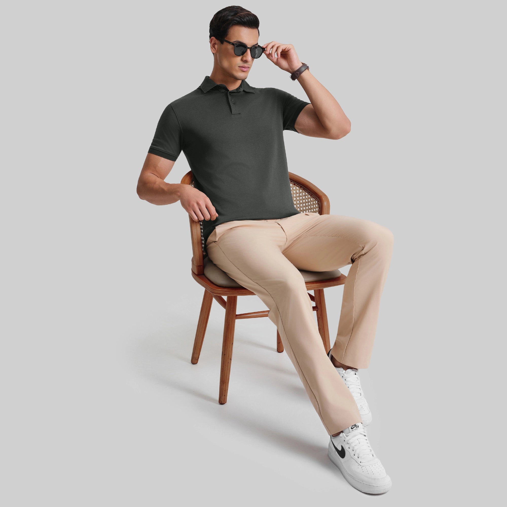 Supima Cotton Slim Fit Polo - Storm Grey