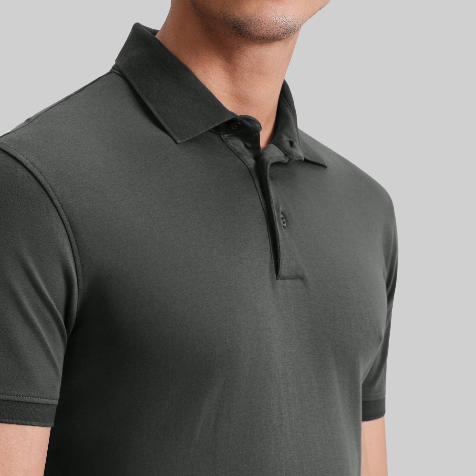 Supima Cotton Slim Fit Polo - Storm Grey