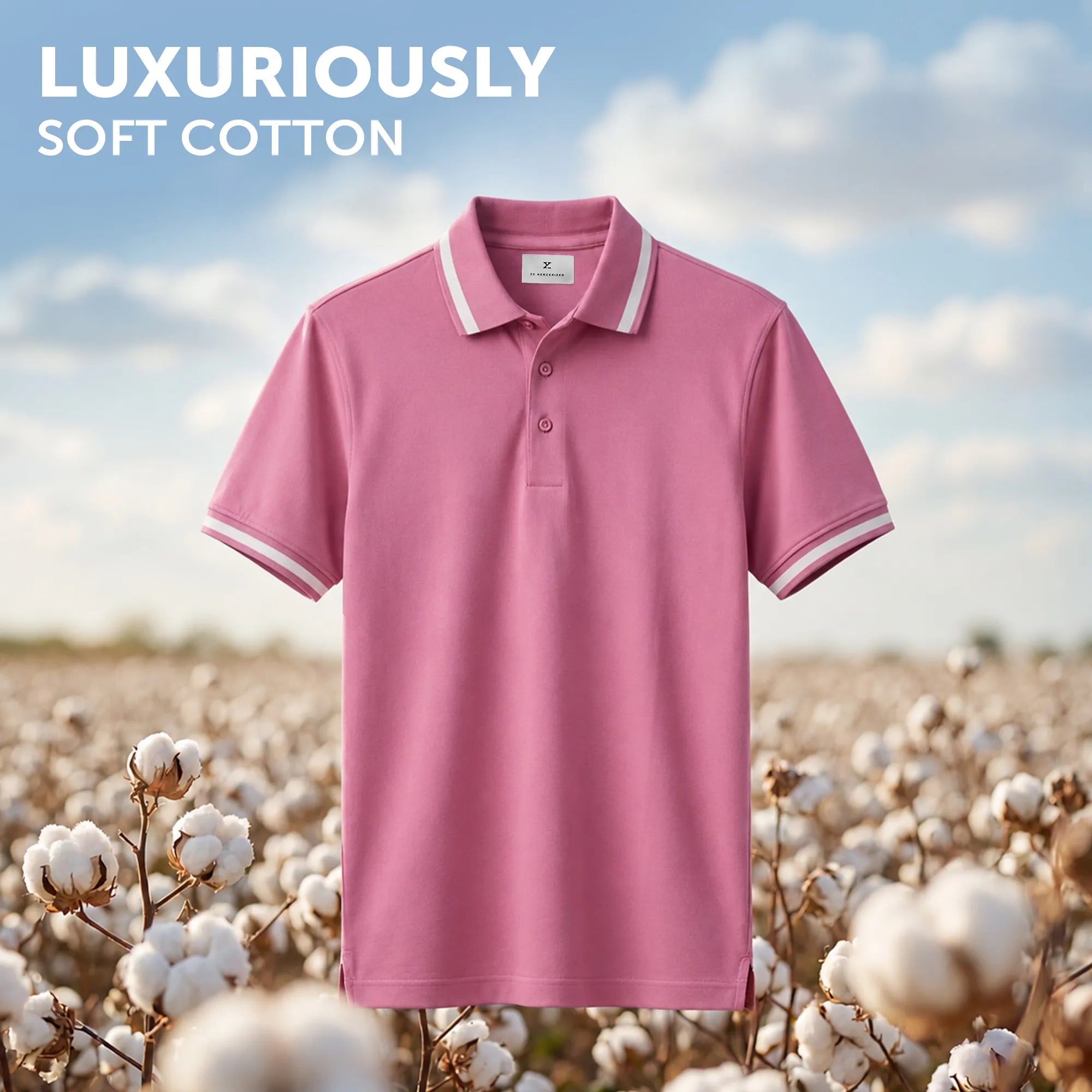Pique Polo T-shirt - Vintage Pink