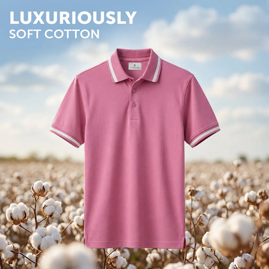 Pique Polo T-shirt - Vintage Pink
