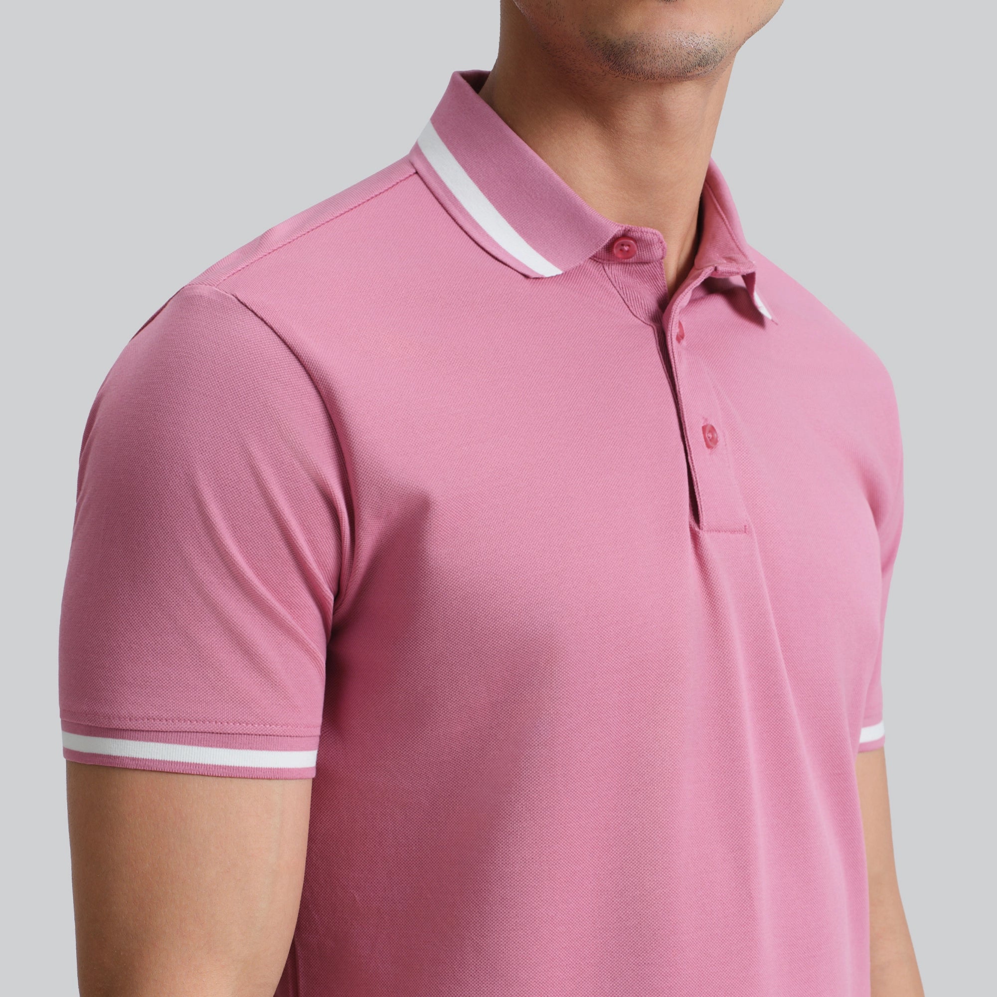 Pique Polo T-shirt - Vintage Pink_zoom