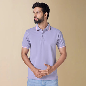Pique Polo T-shirt - Purple Mist