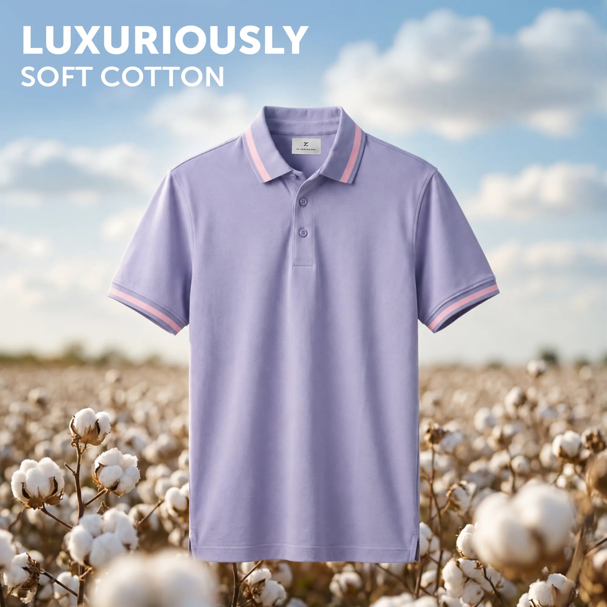 Pique Polo T-shirt - Purple Mist