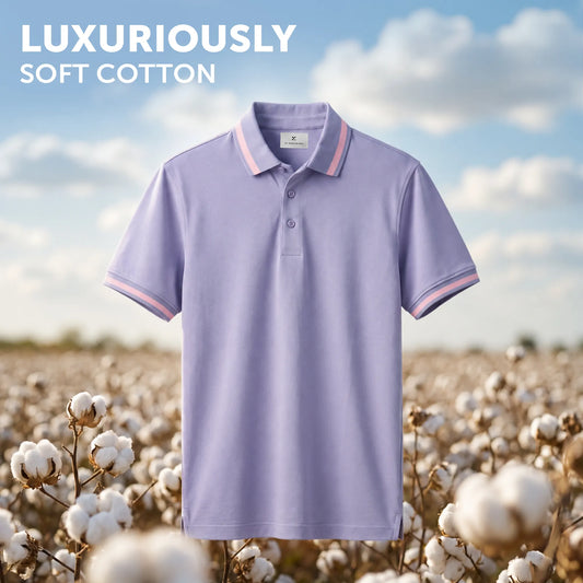 Pique Polo T-shirt - Purple Mist