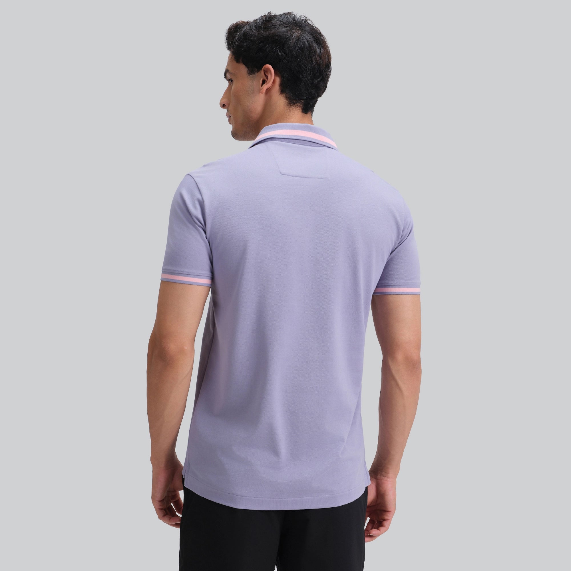 Pique Polo T-shirt - Purple Mist_back
