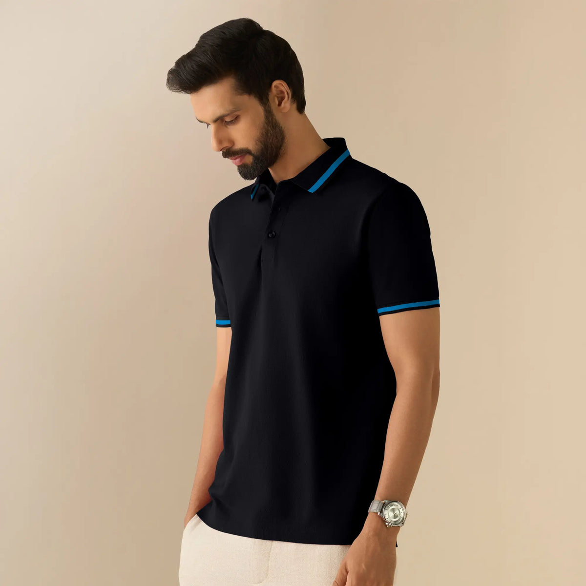 Pique Polo T-shirt - Black Knight