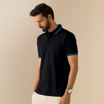 Pique Polo T-shirt - Black Knight
