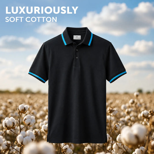 Pique Polo T-shirt - Black Knight