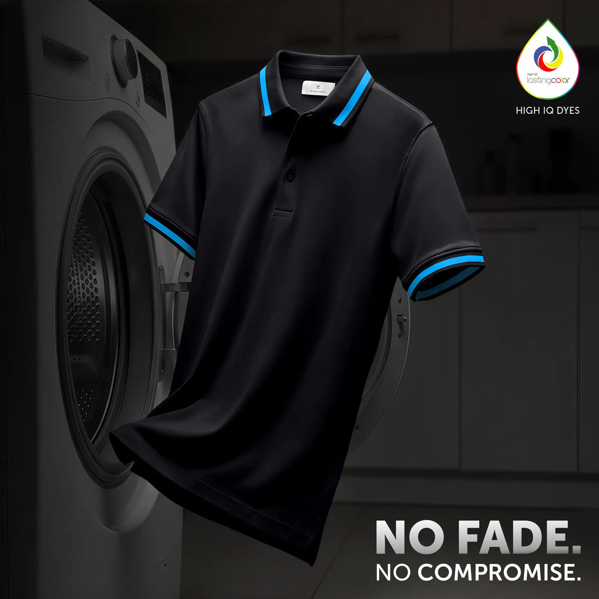 Pique Polo T-shirt - Black Knight