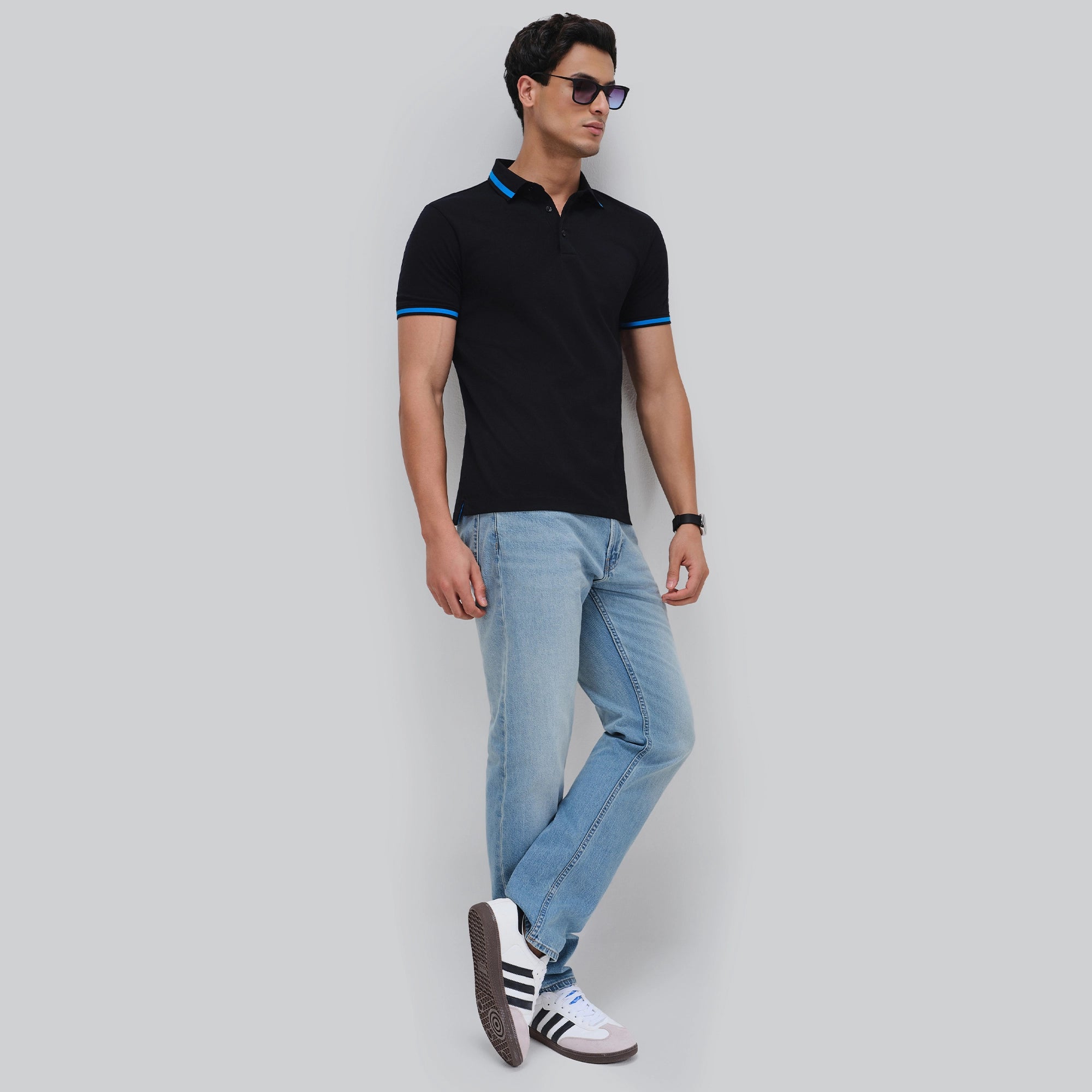 Pique Polo T-shirt - Black Knight