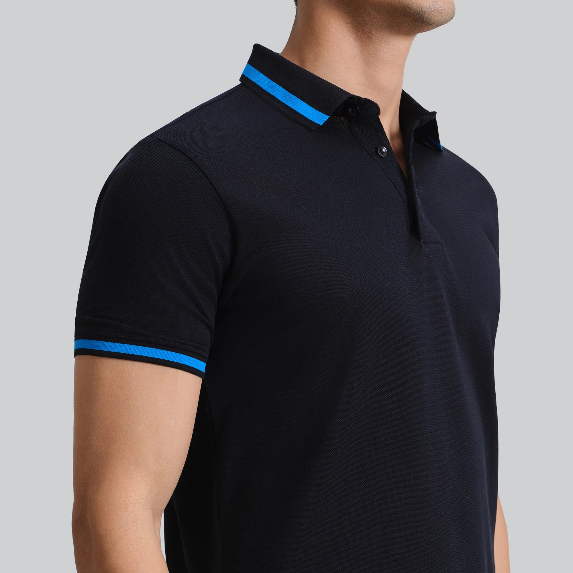 Pique Polo T-shirt - Black Knight_zoom