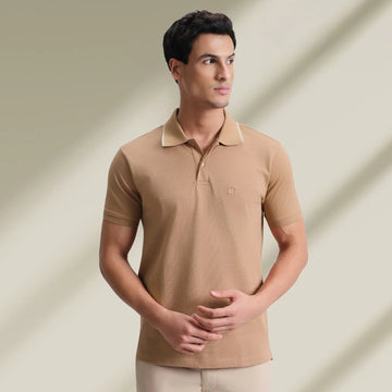 Pique Polo T-shirt - Mocha Brown