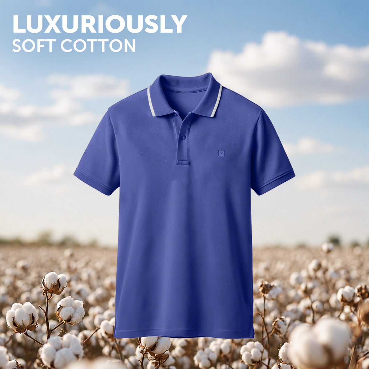 Pique Polo T-shirt - Iris Blue