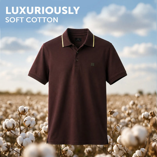 Pique Polo T-shirt - Espresso Brown