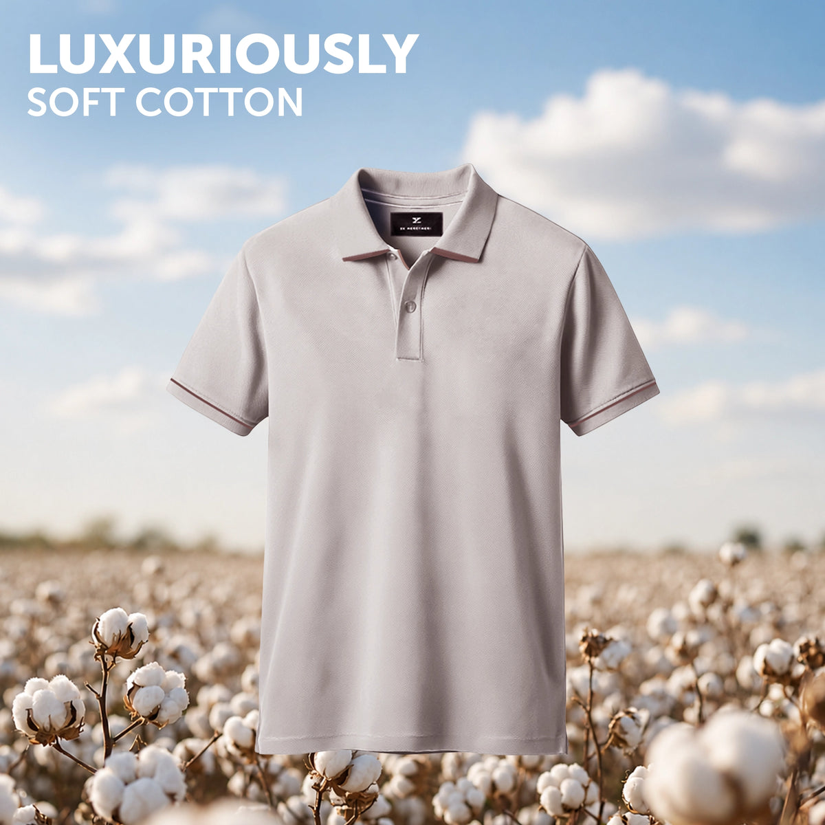 Pique Polo T-shirt - Warm Grey