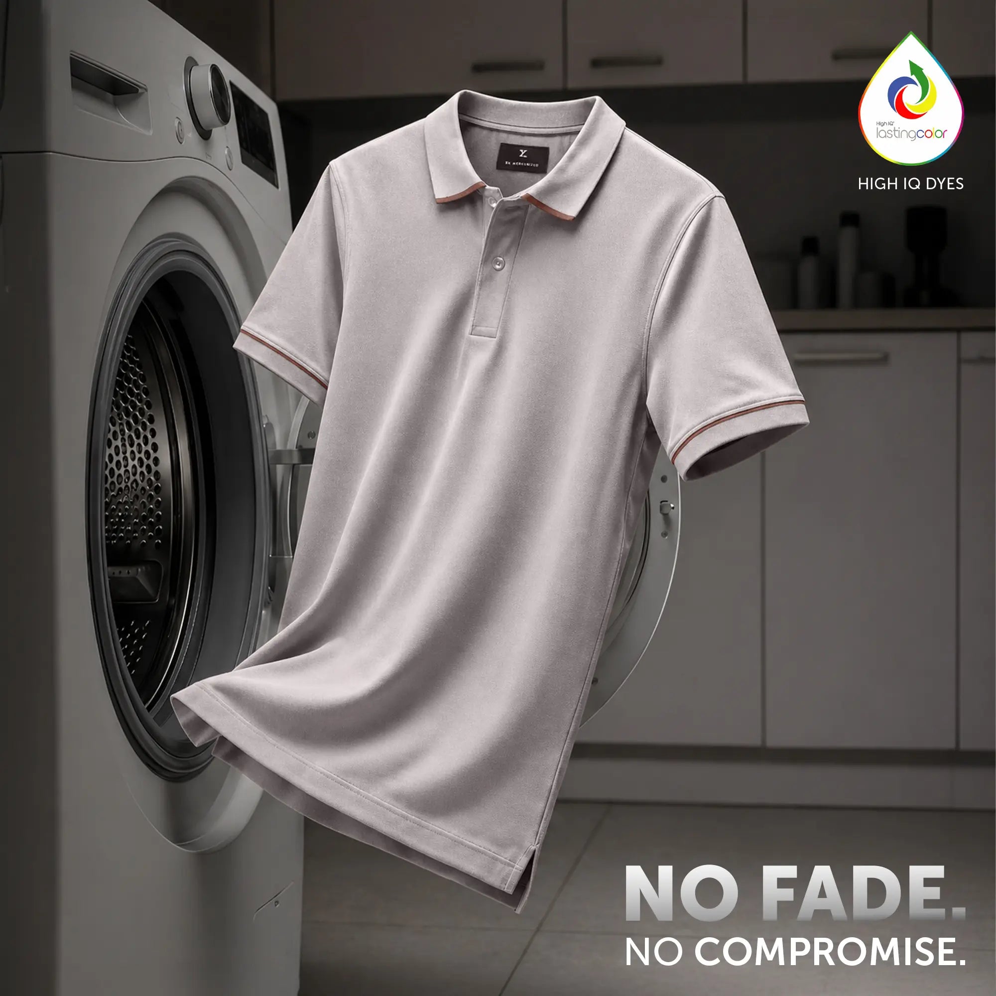 Pique Polo T-shirt - Warm Grey