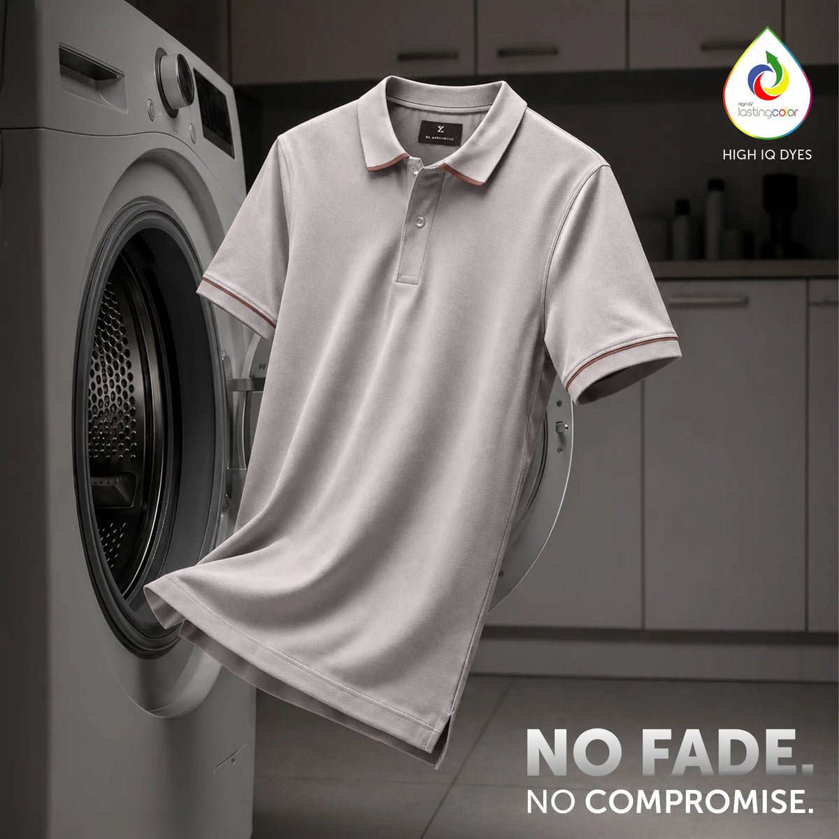 Pique Polo T-shirt - Warm Grey