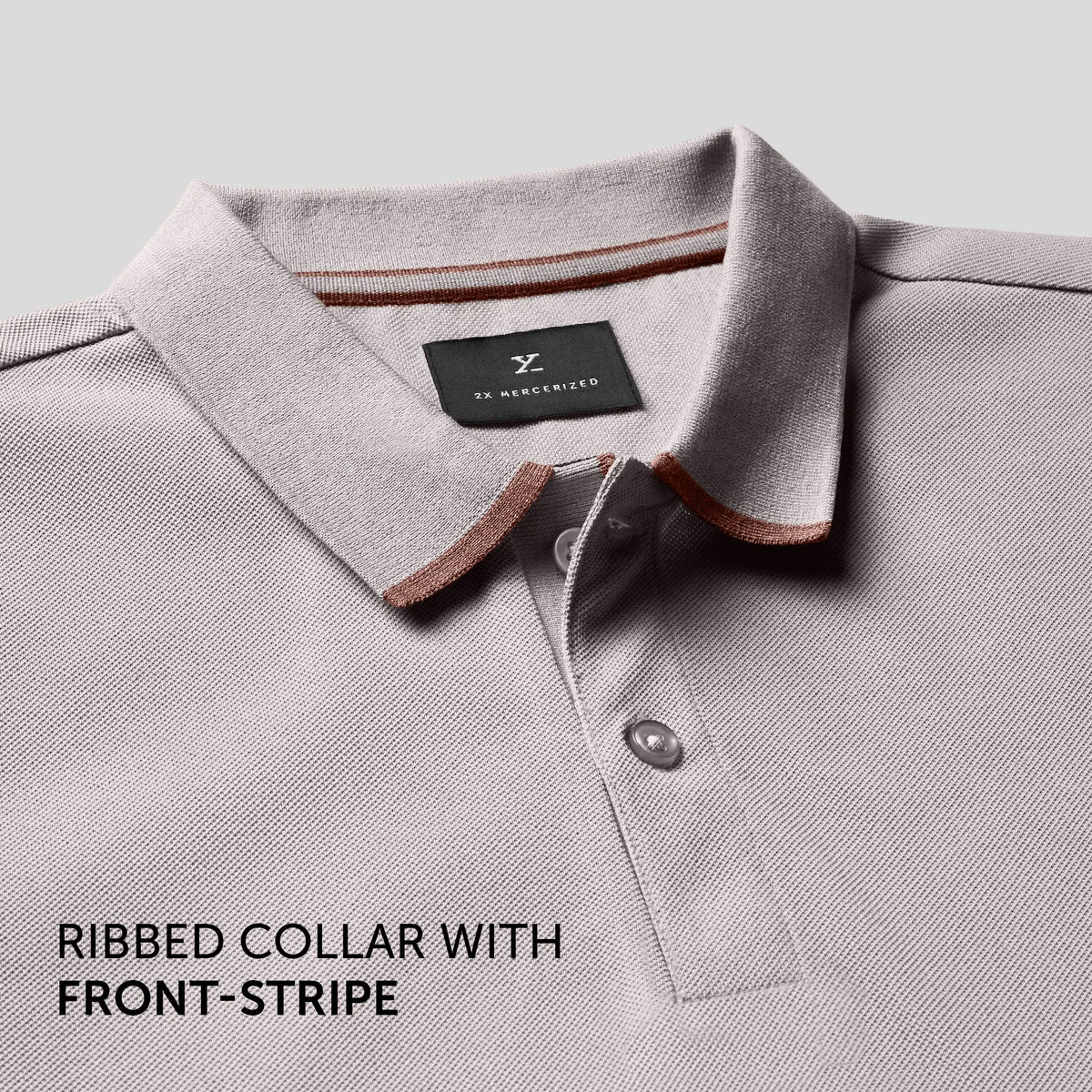 Pique Polo T-shirt - Warm Grey