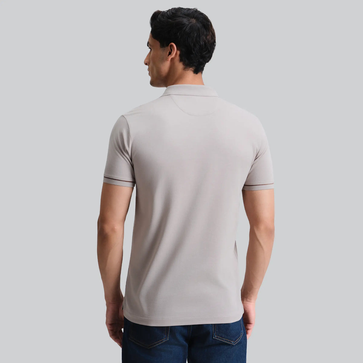 Pique Polo T-shirt - Warm Grey