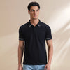 Pique Polo T-shirt - Pitch Black