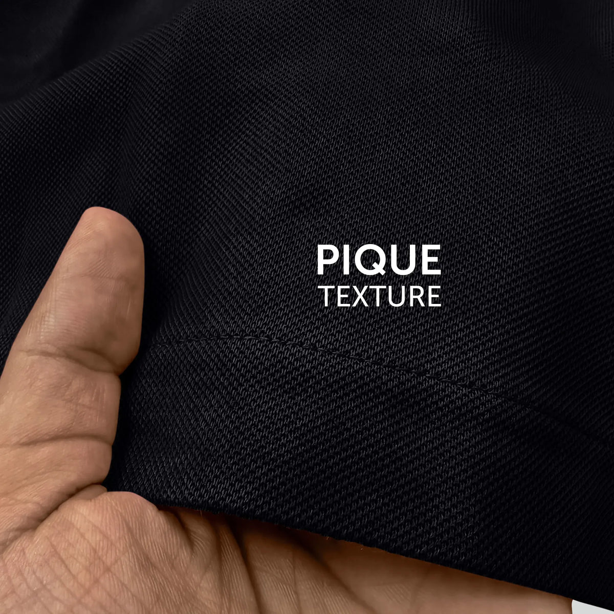 Pique Polo T-shirt - Pitch Black