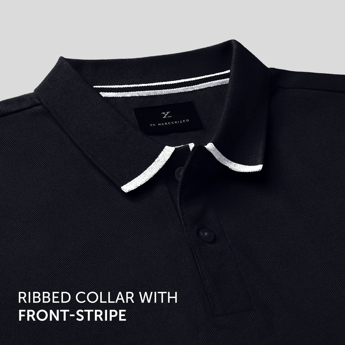 Pique Polo T-shirt - Pitch Black