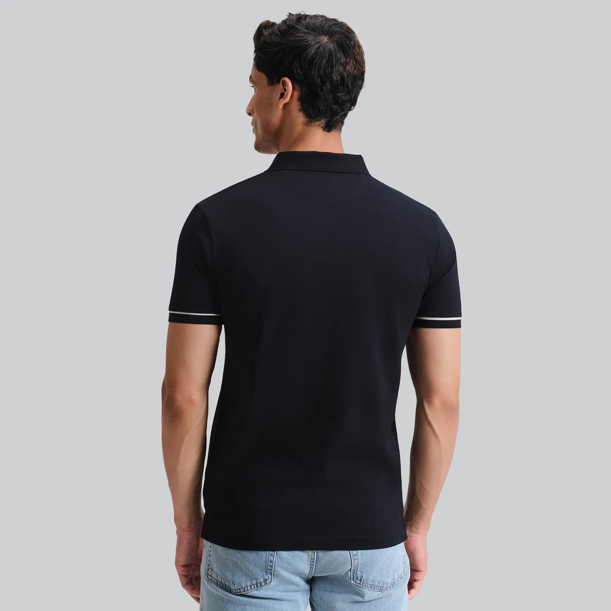Pique Polo T-shirt - Pitch Black