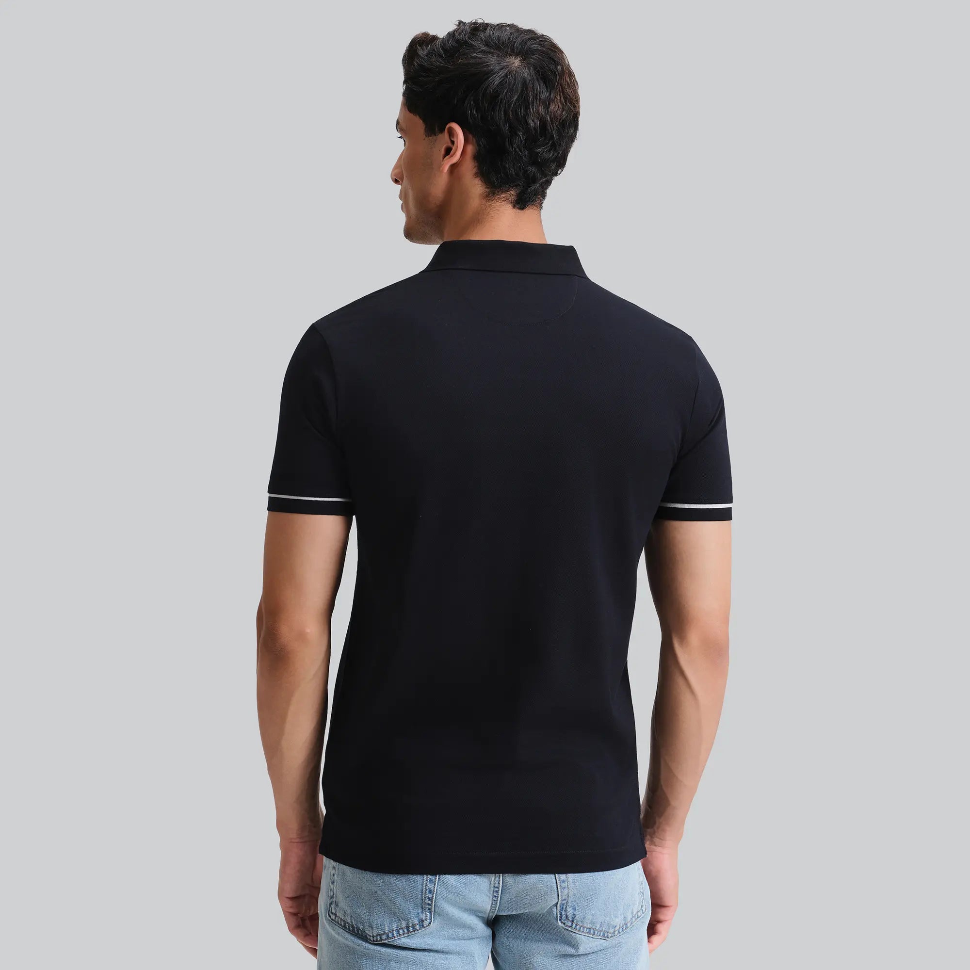 Pique Polo T-shirt - Pitch Black