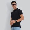 Pique Polo T-shirt - Pitch Black