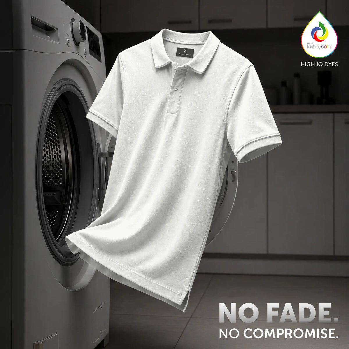 Pique Polo T-shirt - Almond White