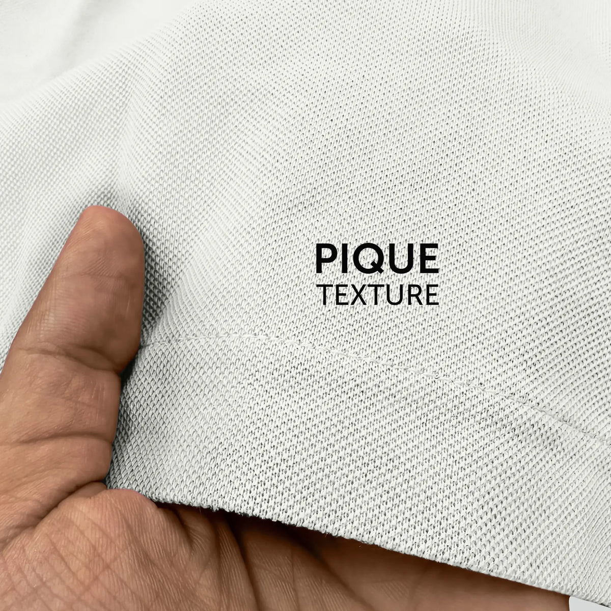 Pique Polo T-shirt - Almond White