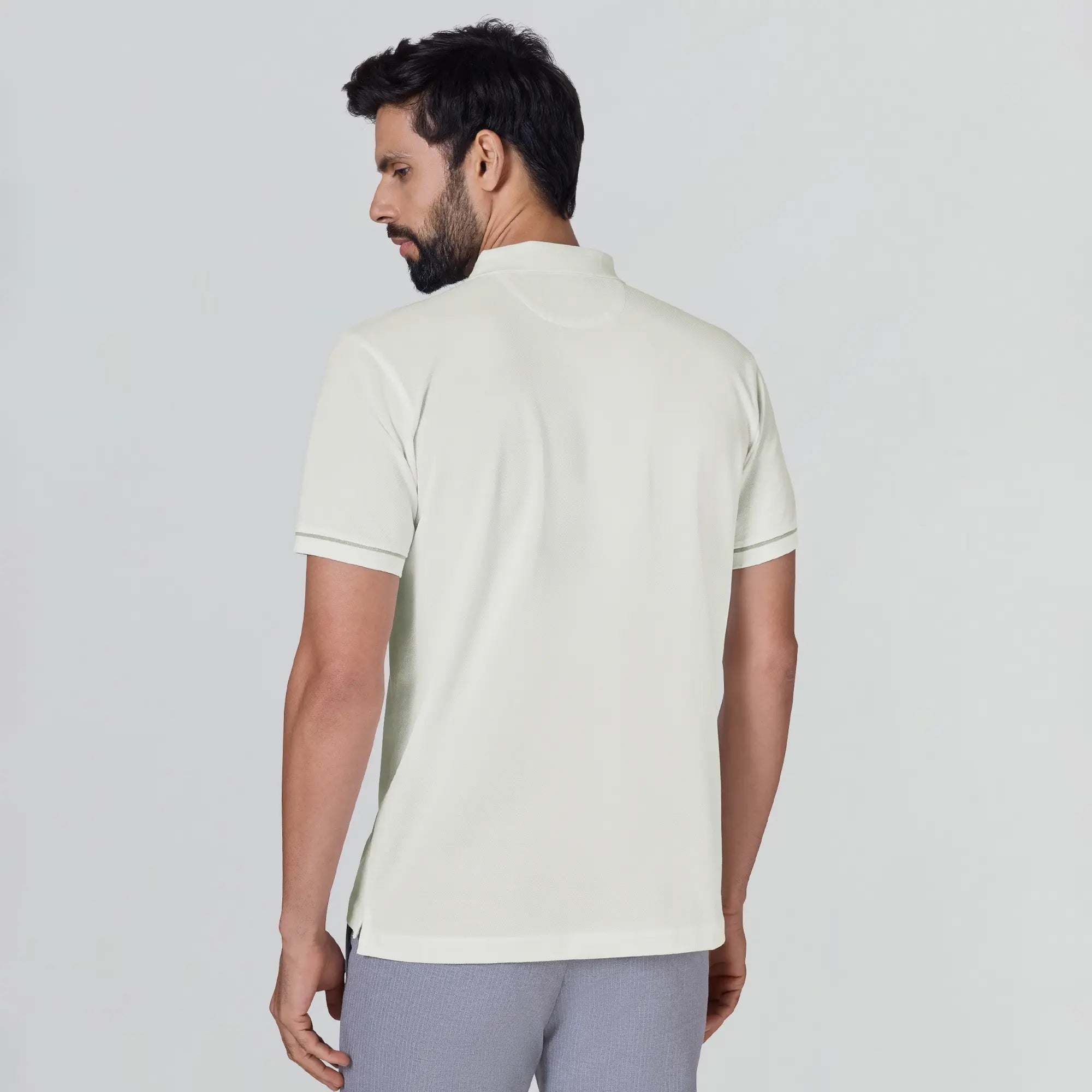 Pique Polo T-shirt - Almond White
