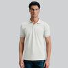 Pique Polo T-shirt - Almond White