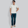 Pique Polo T-shirt - Almond White