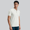 Pique Polo T-shirt - Almond White
