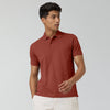 Combed Cotton Polo T-shirt - Brick Red