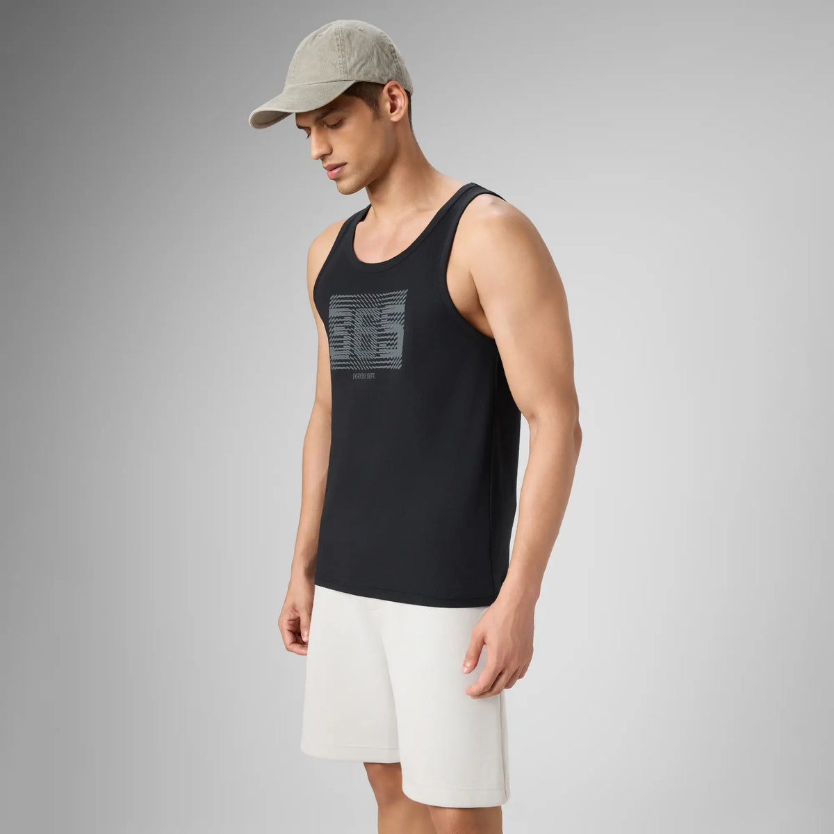 Cotton Lounge Vest - Pitch Black