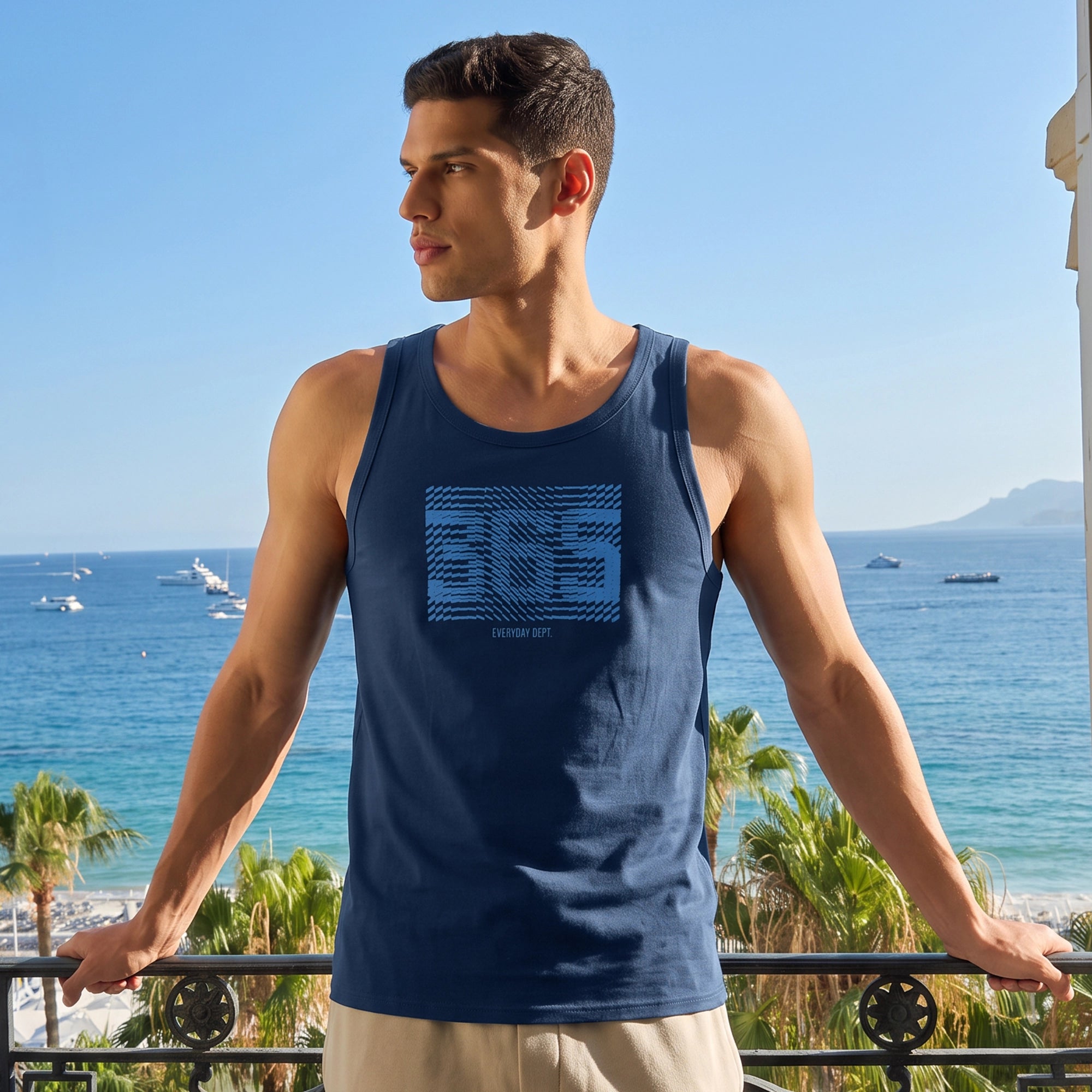 Cotton Lounge Vest - Midnight Blue