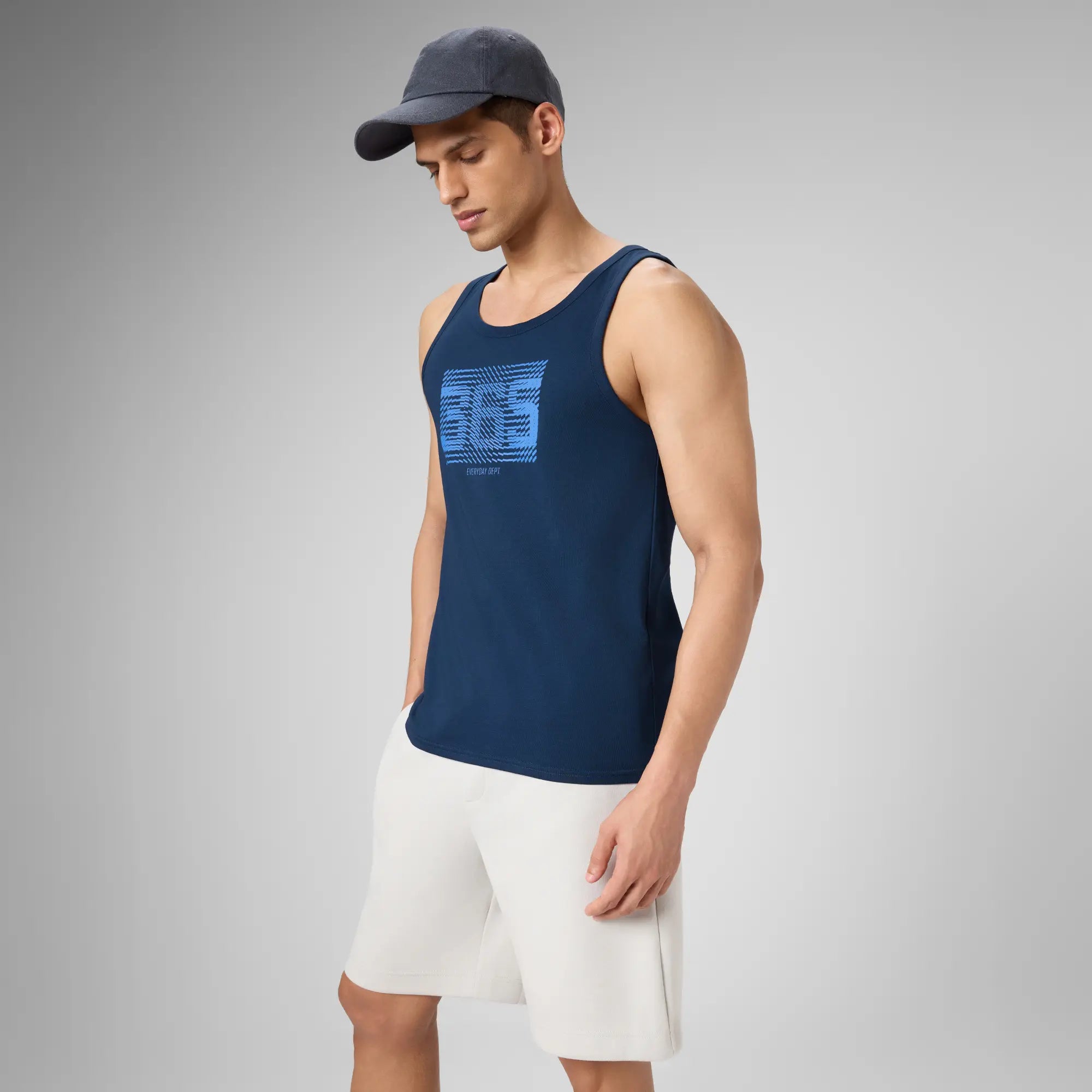 Cotton Lounge Vest - Midnight Blue